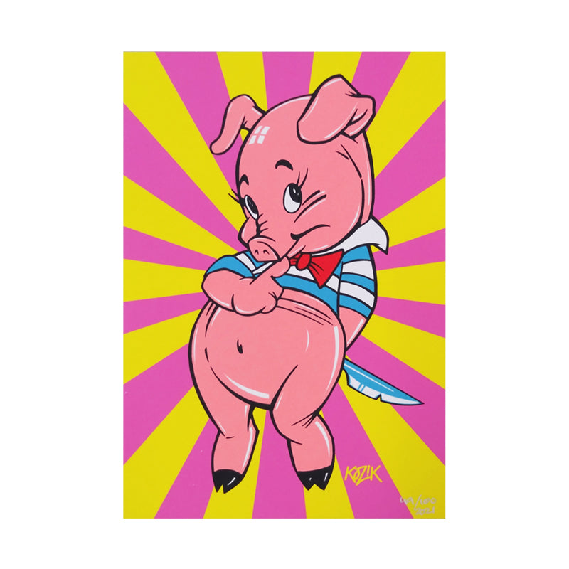 Frank Kozik Mini Poster Postcard Piggums