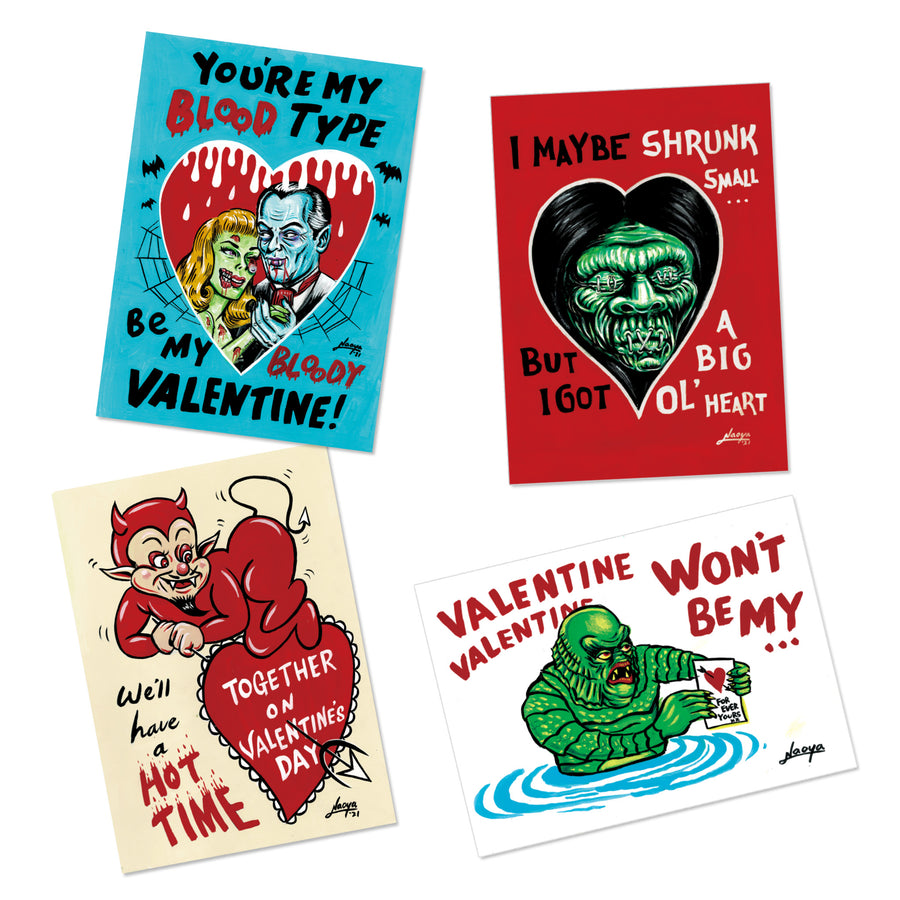 Naoyoa Creepy Cool Valentines Monster Postcard Portfolio Set